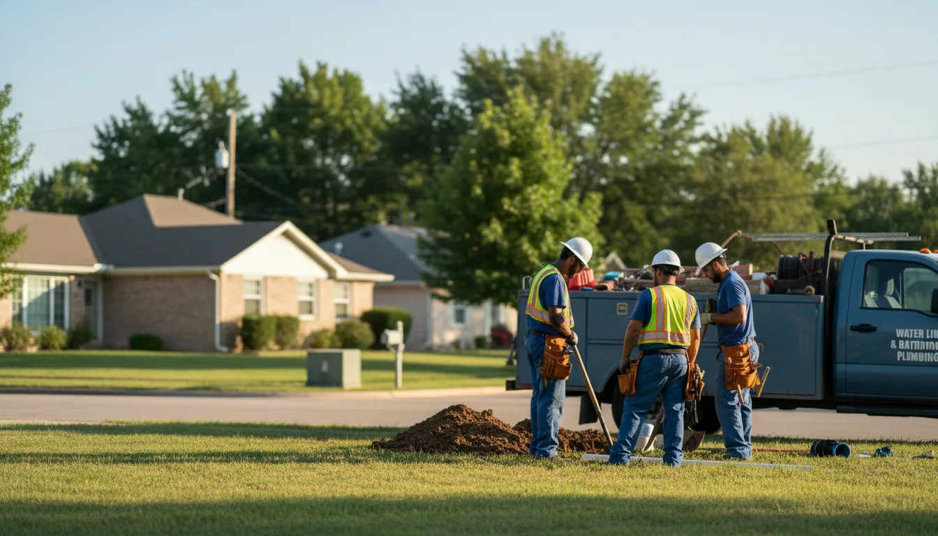 Residential water line and bathroom plumbing service in Vandervoort, AR